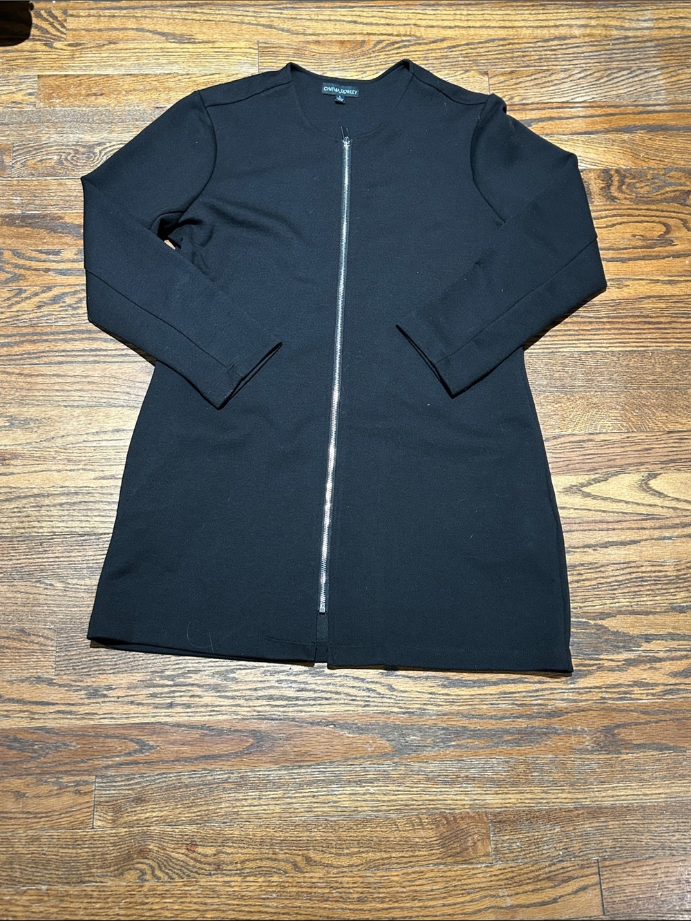 Cynthia Rowley Black Zip-Front Long Sleeve Dress